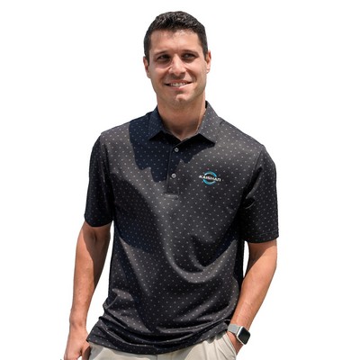 Greg Norman Micro Pique Spinner Print Polo