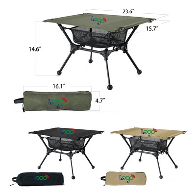 Dipper Camping Table Lightweight Portable Folding Table with Mesh Storage Net