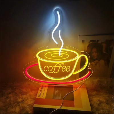 Coffee Shop Neon Sign Custom Shaped LED Night Club Sign LED Glow Sign