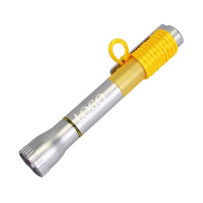 Plastic Flashlight Pen W/ Lanyard