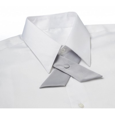 Light Gray Polyester Satin Crossover Tie