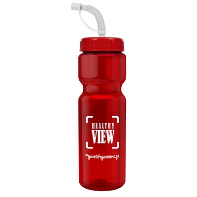 28 Oz. Champion Transparent Sports Bottle w/Straw Lid