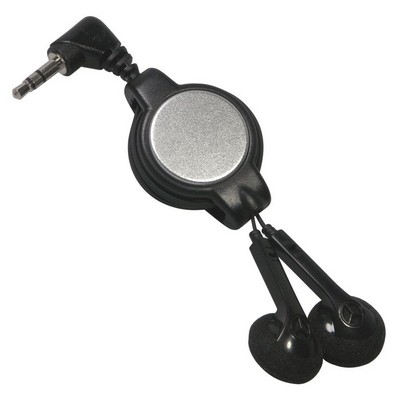 Black Retractable Earbuds