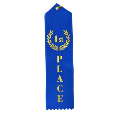 1st Place Standard Stock Ribbon w/Card & String (2"x8")