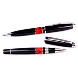 Intrepid™ Ballpoint & Rollerball Pen Set w/Acrylic Center Band