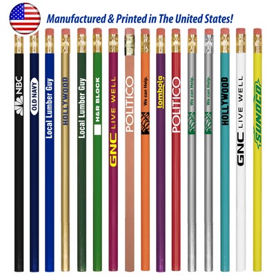 Union Printed - Round Wooded USA Made Value Pencil with #2 Graphite - 1-Color Print