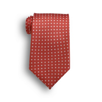 Orange Newport Polka Dot Wet Dyed Silk Tie