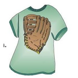 Baseball Glove T-Shirt Mighty Mini Magnet