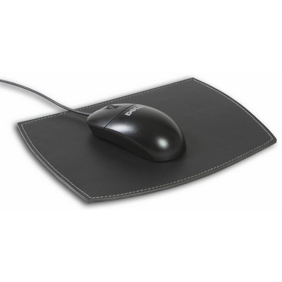 Rustic Black Leather Mouse Pad