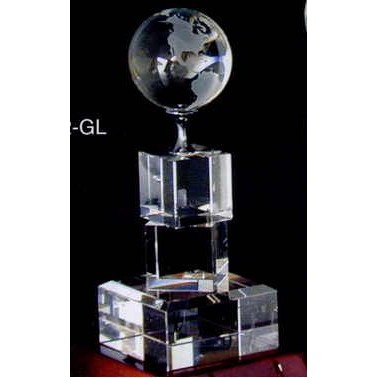 Globe Stacked Cube Tower Award (7 1/2"x3")