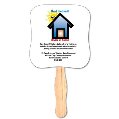 8" Bread Slice Shape Hand Fan w/Handle