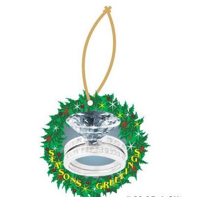 Diamond Ring Executive Wreath Ornament w/ Mirrored Back (6 Square Inch)