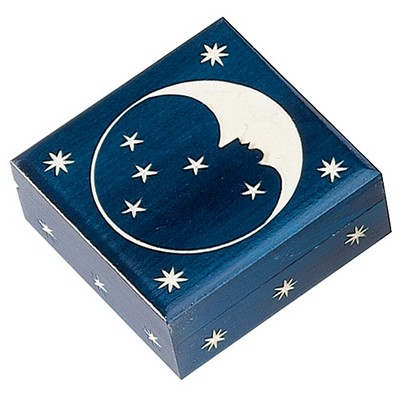 Celestial Dark Blue Box w/Man In Moon & Stars