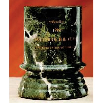 9.5" Green Genuine Marble Super Achievement Pillar Shape Award