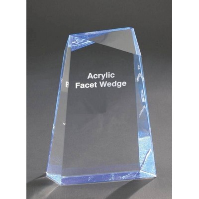 Facet Acrylic Wedge Blue Reflective Award - 5 1/2"x 8"