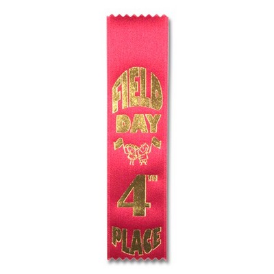 2"x8" 4th Place Stock Field Day Lapel Event Ribbon