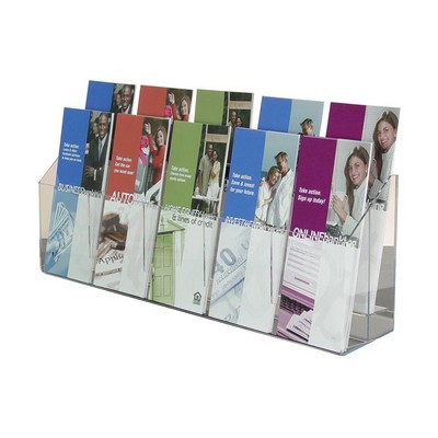 10-Pocket Clear Acrylic Brochure Holder - Wall