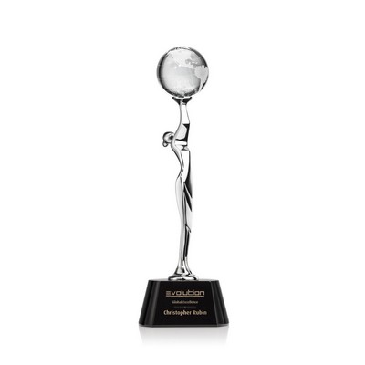 Aphrodite Globe Award - Black/Chrome 12"