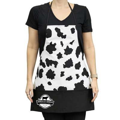 Pouch Pocket Cow Print Apron