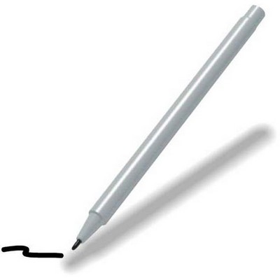 Non-Imprinted White Barrel Damp-Erase Pen with Non-Toxic Black Ink