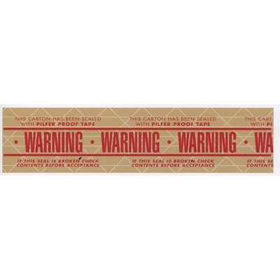 Stock Imprinted Reinforced Gummed Tape 3" x 450' (Warning)