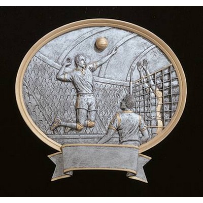 Volleyball, Male Oval Legend Plates - 8"