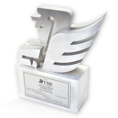 Custom Logo on Base Trophy/Award/Recognition (5"x 2 5/8"x 2" Base)