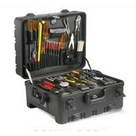 Black Super-Size Tool Case W/Wheels and Telescoping Handle (20.25"x17"x12")