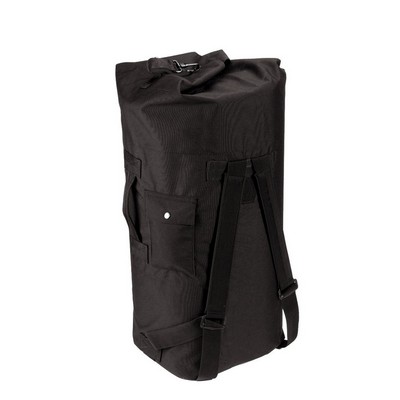 G.I. Type Black Enhanced Double Strap Duffle Bag