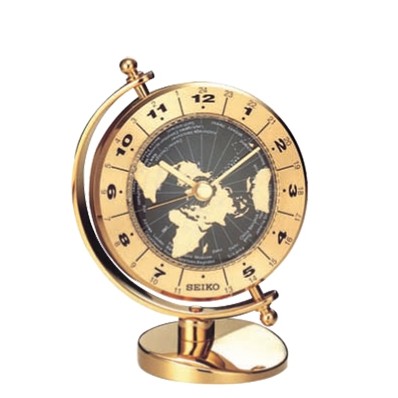 Seiko World Time Bezel Desk & Table Clock (Gold-tone)