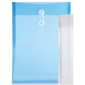 Blue Poly Envelope w/Button String Closure (9 ¾" x 13" x 1")