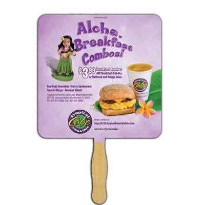 Square Sandwiched Hand Fan (2 Side/ Four Color Process Imprint)