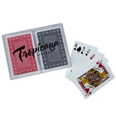 Plastic Poker Playing Card Set in Imprinted Box