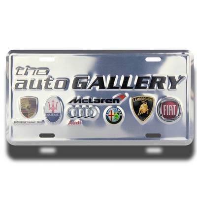 Silver Deluxe Embossed License Plate - 6"x12" (4 Color Process)