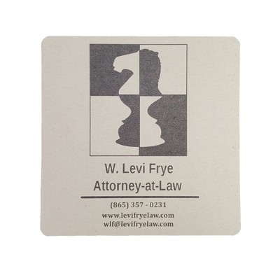 3.5" Square 40pt Lightweight Pulp Board Coaster