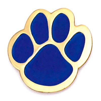 Blue and Gold Paw Print Pin