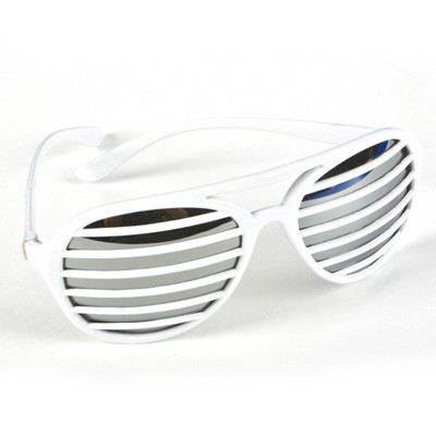 White Slotted Mirror Sunglasses