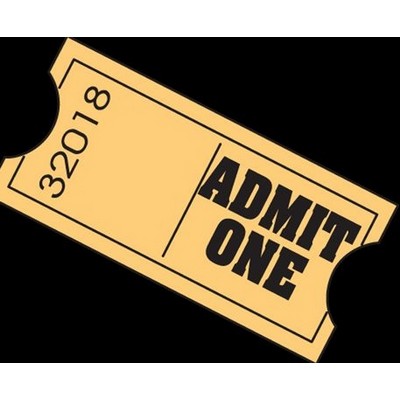 Admit One Ticket Metal Photo Magnet (2 1/2"x2 1/2")