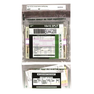 Eco Stat Cash Check Split Deposit Bag (10" x 15")