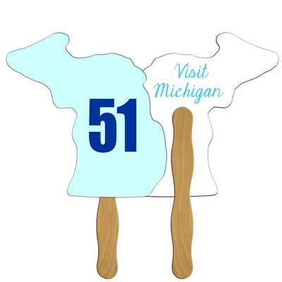 Michigan State Auction Hand Fan Full Color