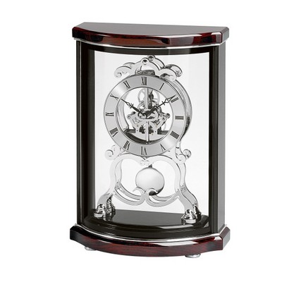 Bulova Wentworth Mahogany Clock w/ Roman Numeral & Skeleton Movement