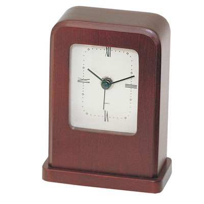 Distinct, Rectangular Desktop Clock in Rosewood Finish