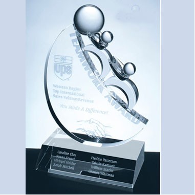 Team Work Crystal Awards (SANDBLASTED)