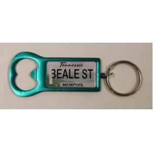 Teal Green Aluminum Bottle Opener Key Tag