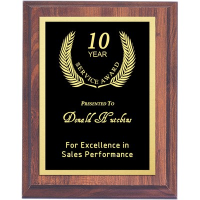 Digital Lasered Cherry Finish Award Plaque 12"x15"