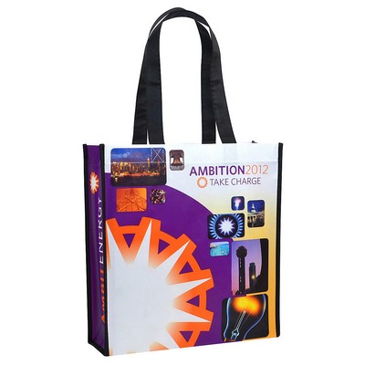 Custom Full-Color Laminated Non-Woven Promotional Tote Bag 12"x13"x8"