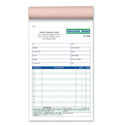 Ruled 3 Part Purchase Order Form Book - 5½"x 8"