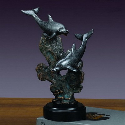 Two Dolphins, 10.5"H x 8"W