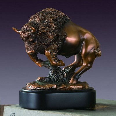 Buffalo figurine, 7" W x 7.5" H