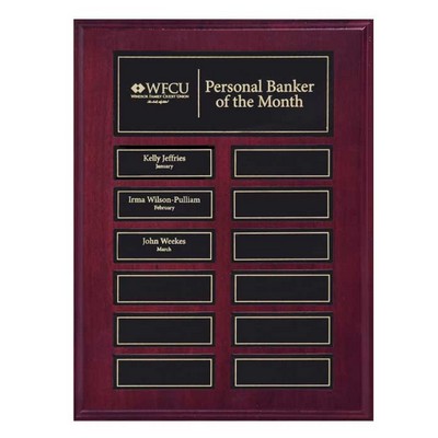 Mahogany Finish Recognition Pocket Plaque (9"x12")